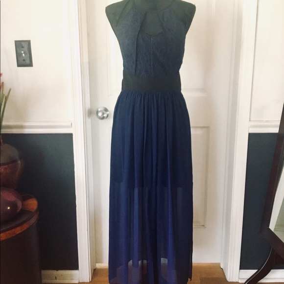 NWT Beautiful BCBG Sheer Cutout Maxi Dress - Picture 2 of 6